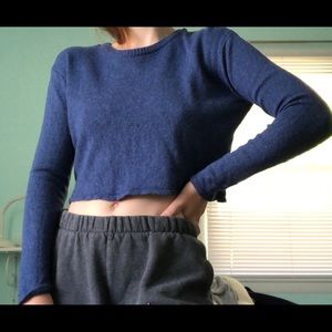 Cropped brandy melville blue sweater